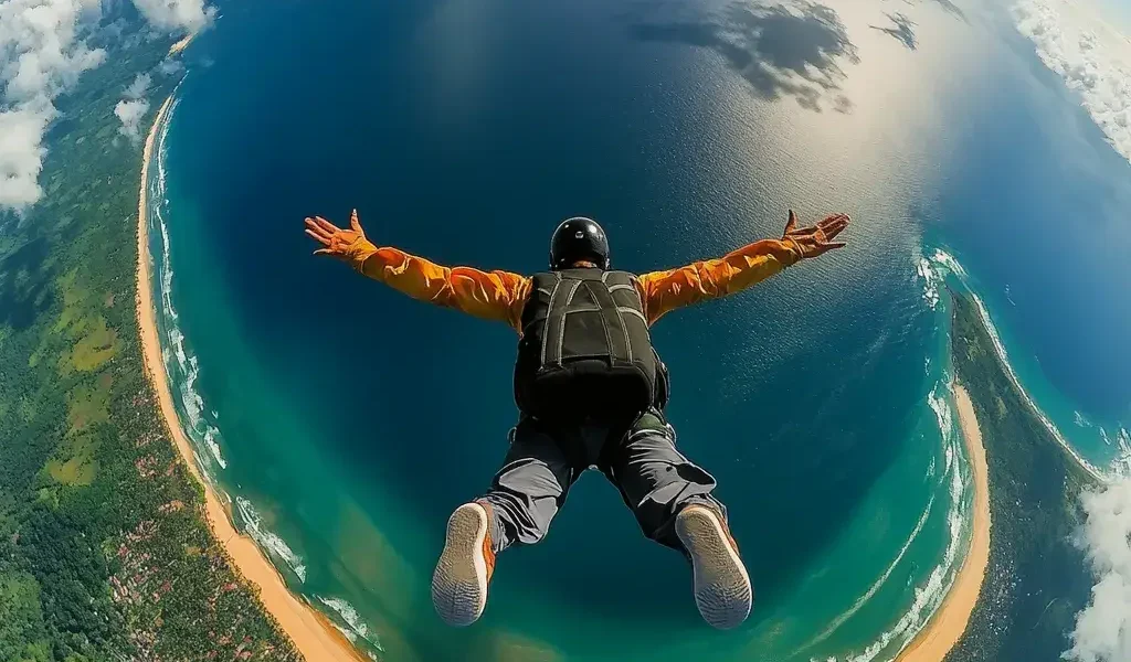 Skydiver Action Shot | Komodo Luxury