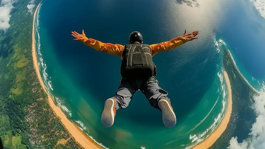Skydiver Action Shot | Komodo Luxury