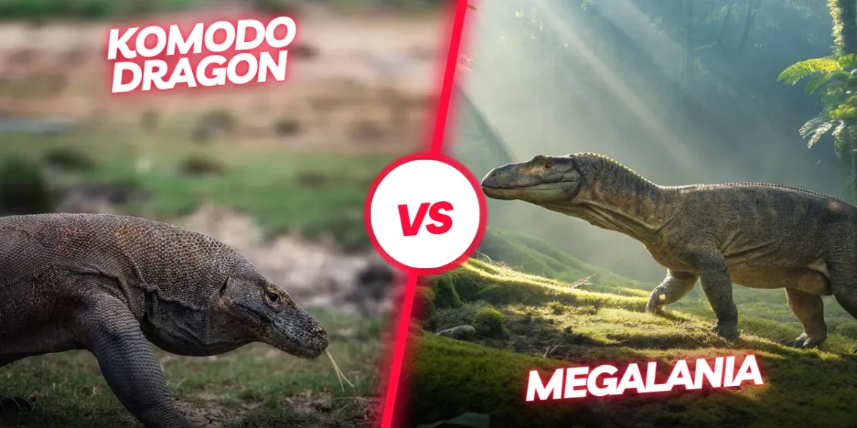 Komodo dragon vs Megalania | Illustration | Komodo Luxury