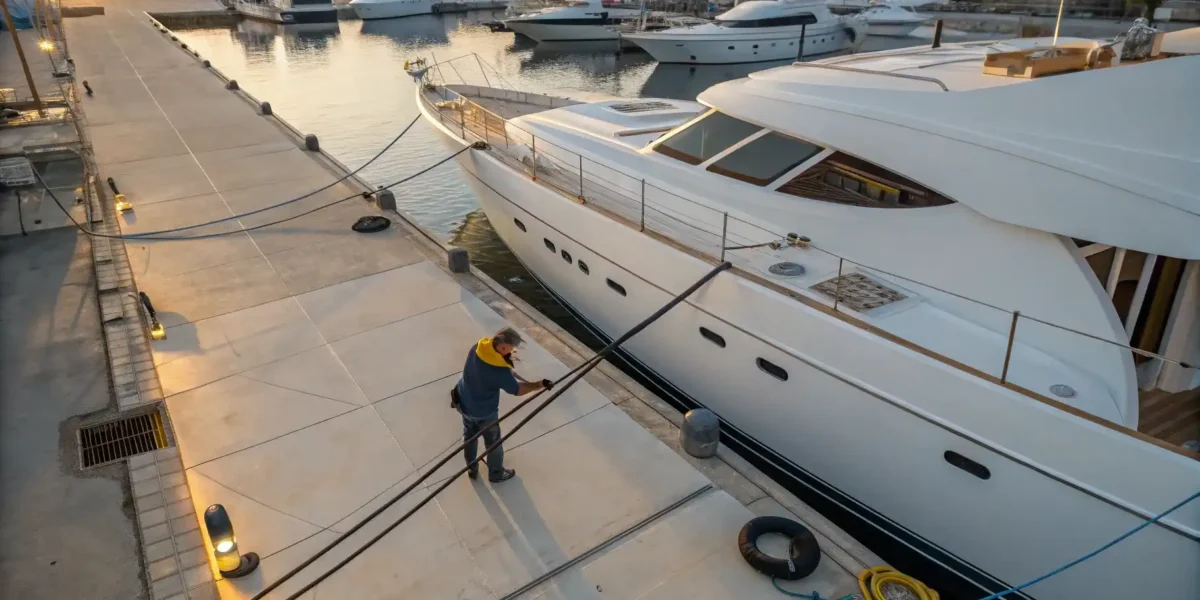 Yacht Docked at a Harbor | Boat Repair Service | Komodo Luxury