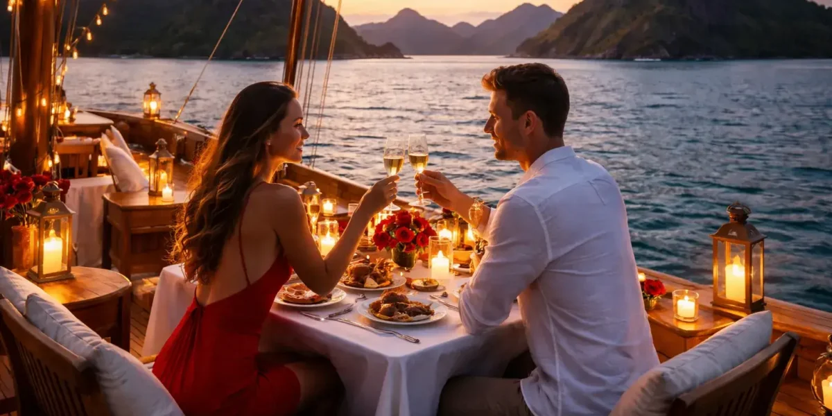 Enjoying fine dining in Komodo | Komodo Island tour | Komodo Luxury